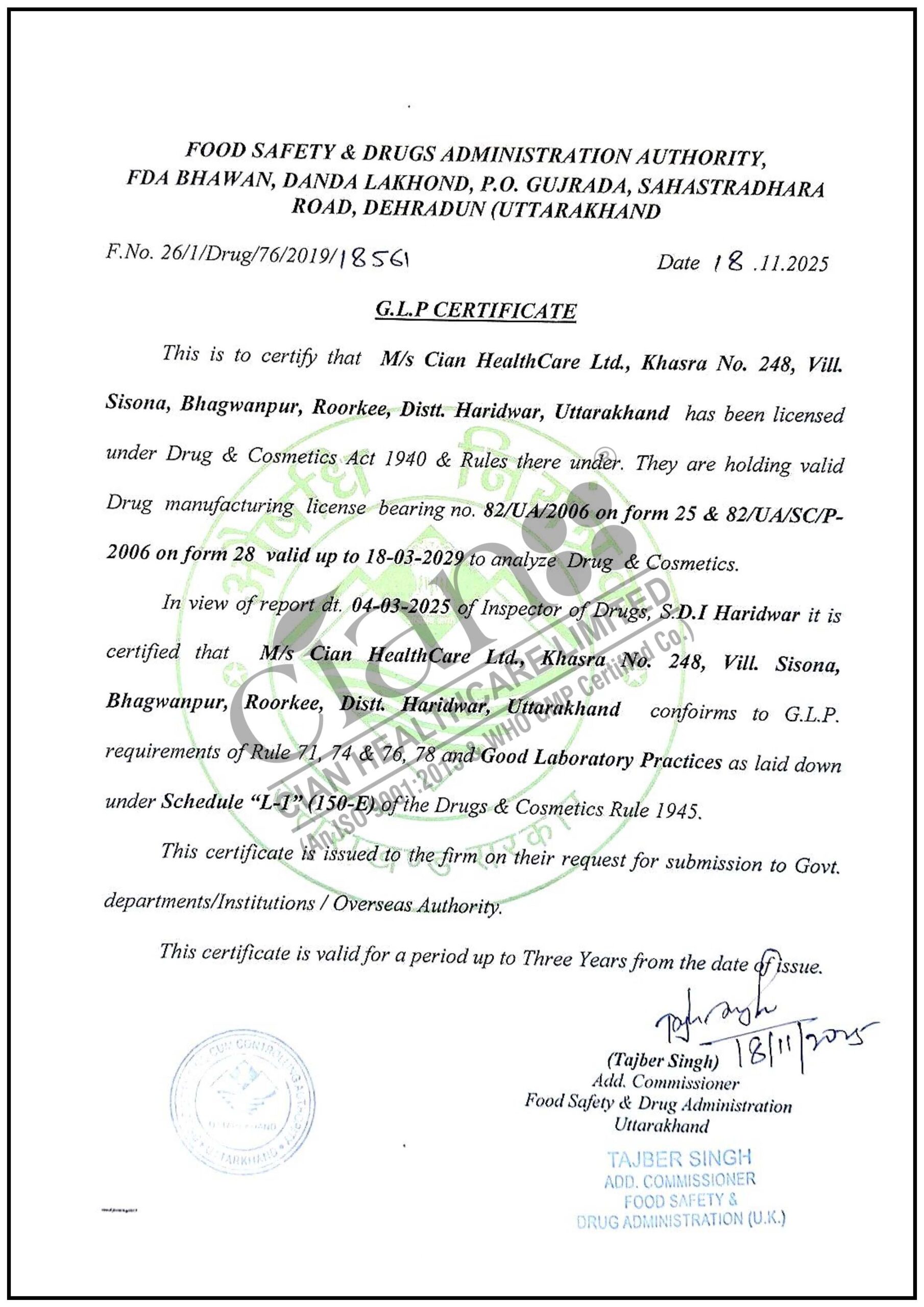 CIAN_GLP_Certificate